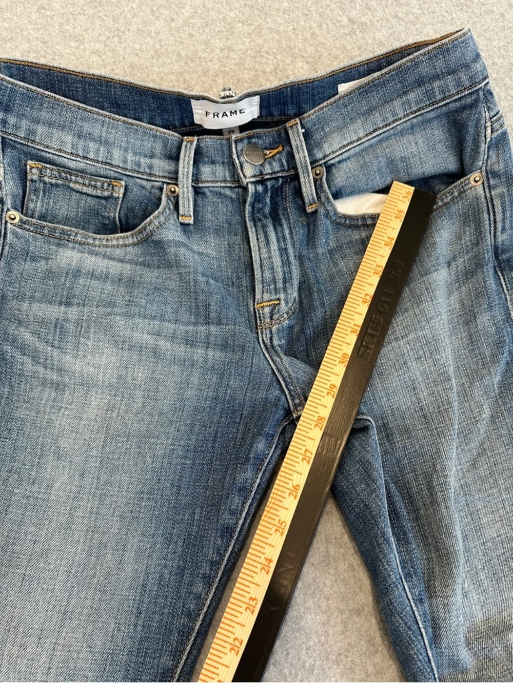 Frame Denim Men's L’Home Slim Straight Jeans in Mid Blue Wash